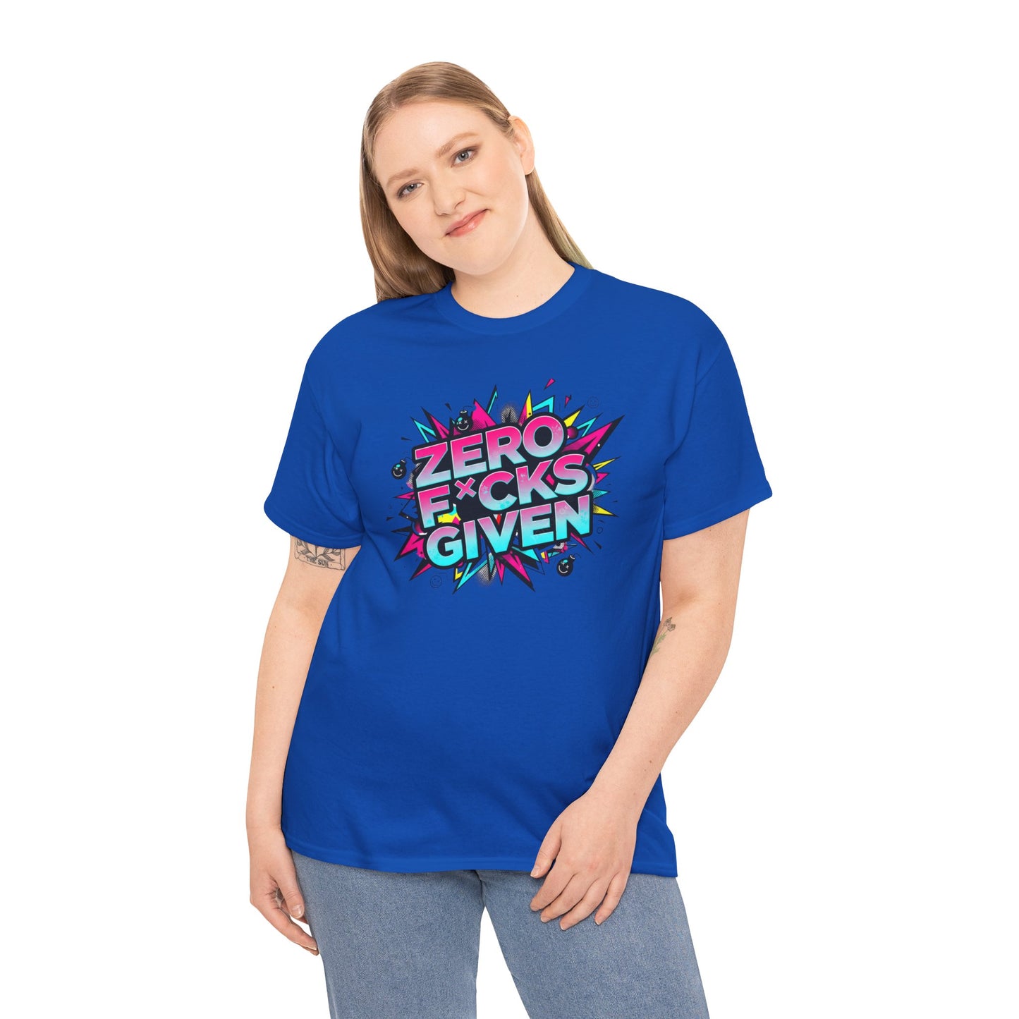 Zero F*cks Given Graphic  | Retro Pop Art Statement Shirt