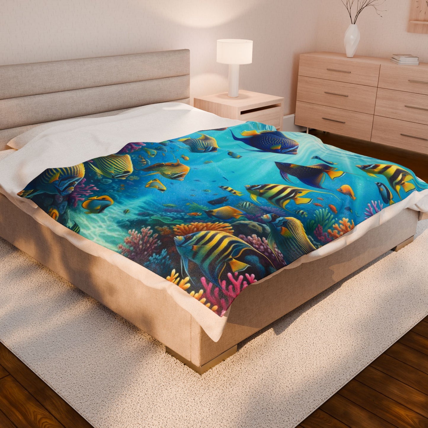 Plush Blanket Sea Life Theme