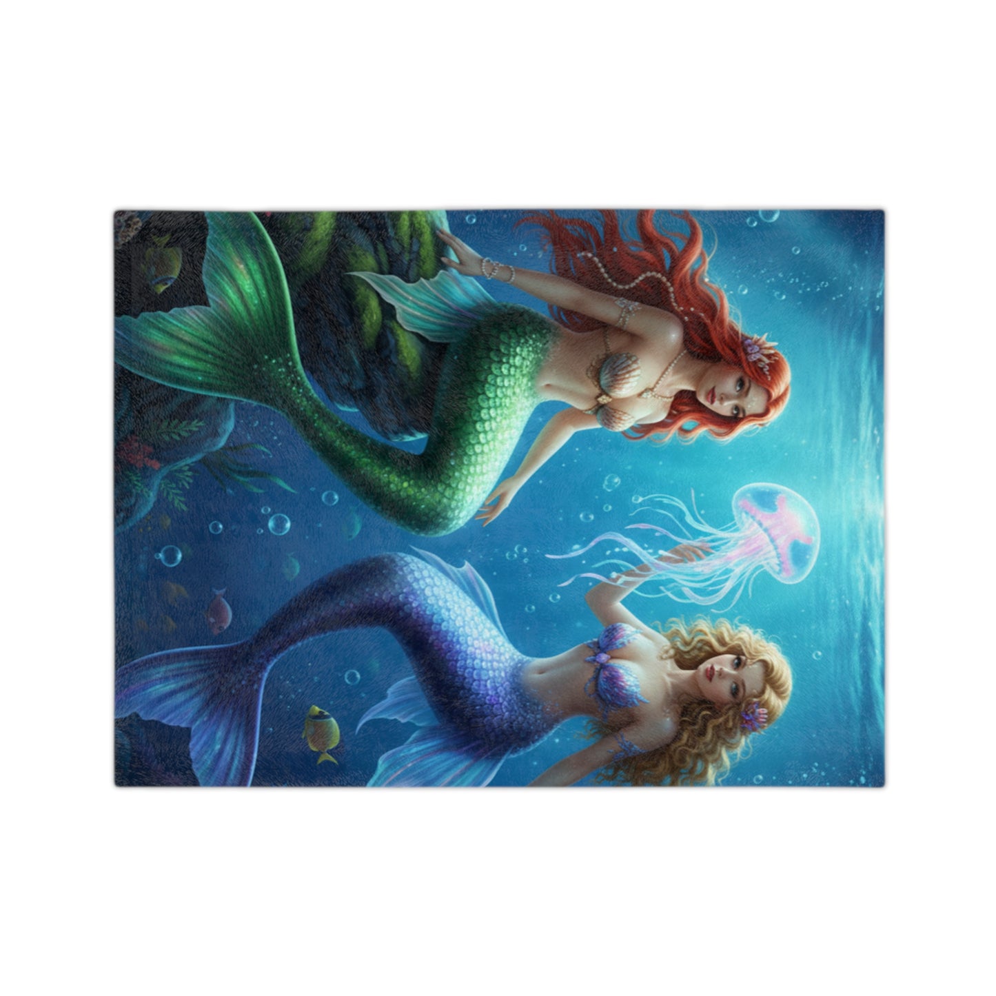Velveteen Microfiber Blanket - Seductive Mermaids Blanket