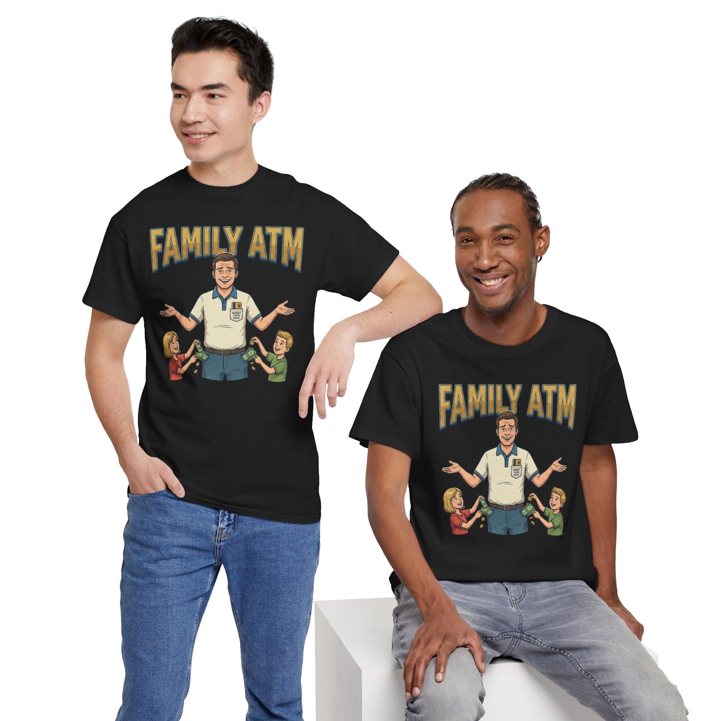 Family ATM Funny Dad Shirt, Father's Day Gift, Husband Birthday Idea, Dad Bank Tee, Humor Top For Men