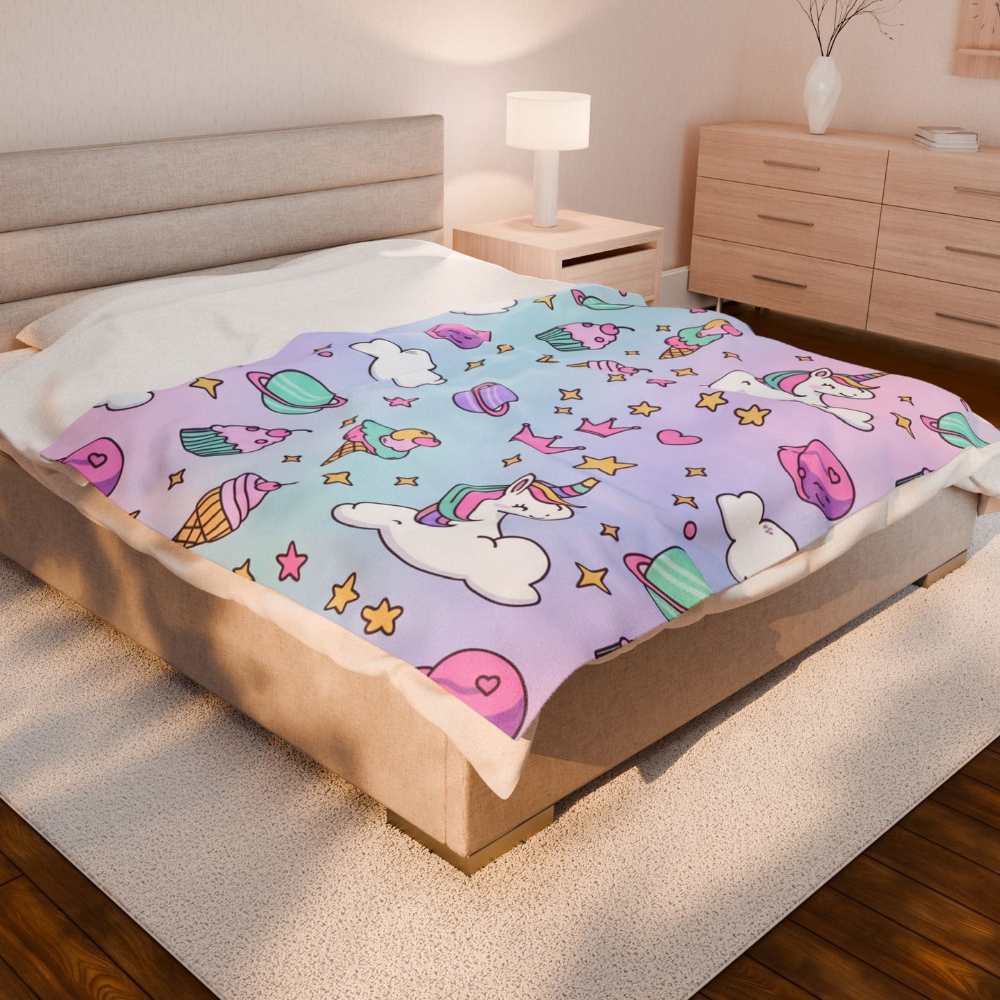 Velveteen Plush Blanket - Cozy Unicorn Blanket