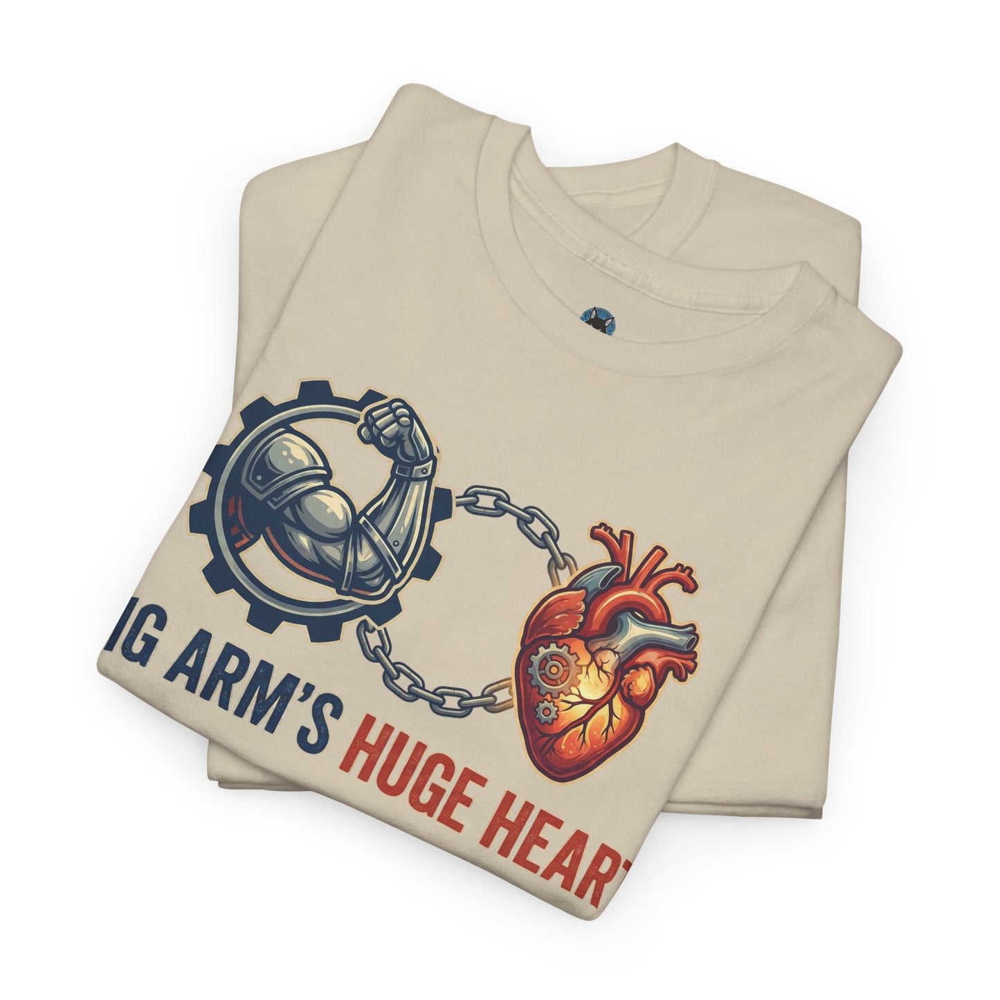 Big Arms Huge Heart Gym T-Shirt | Men's Bodybuilding Graphic Tee | Funny Weightlifting Shirt | Workout Motivation Top | Fitness Lover Gift