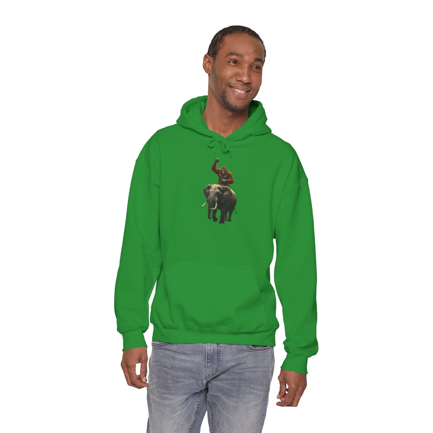 Bigfoot Riding an Elephant Hoodie - Unisex Sweatshirt