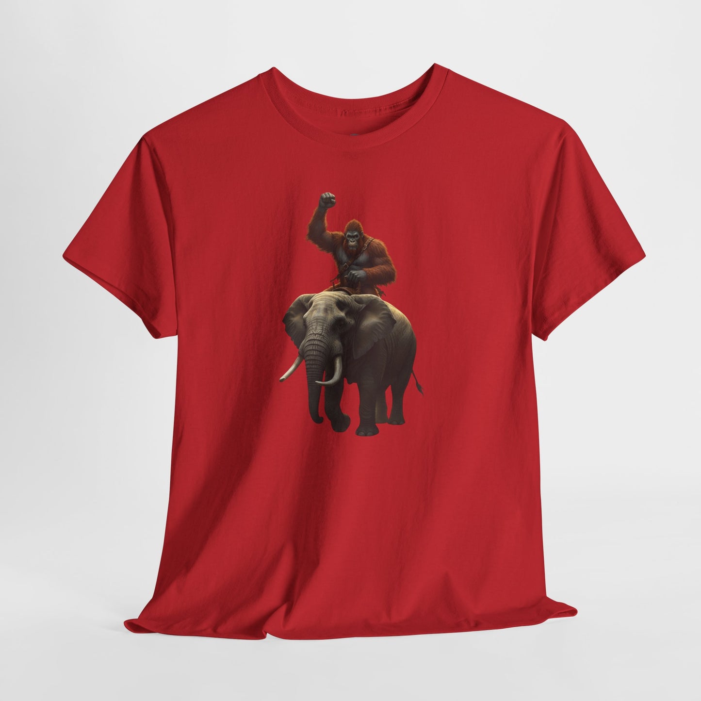 Bigfoot Riding Elephant Unisex T-Shirt