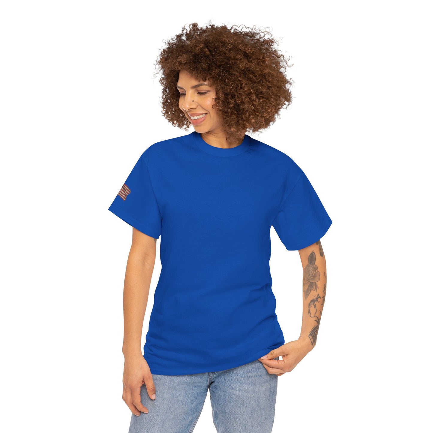 Patriotic Tee with Bald Eagle and Flag