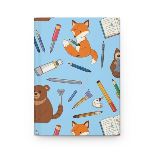 Woodland Animal Journal - Hardcover Journal Matte with Fox, Bear, and Owl Designs