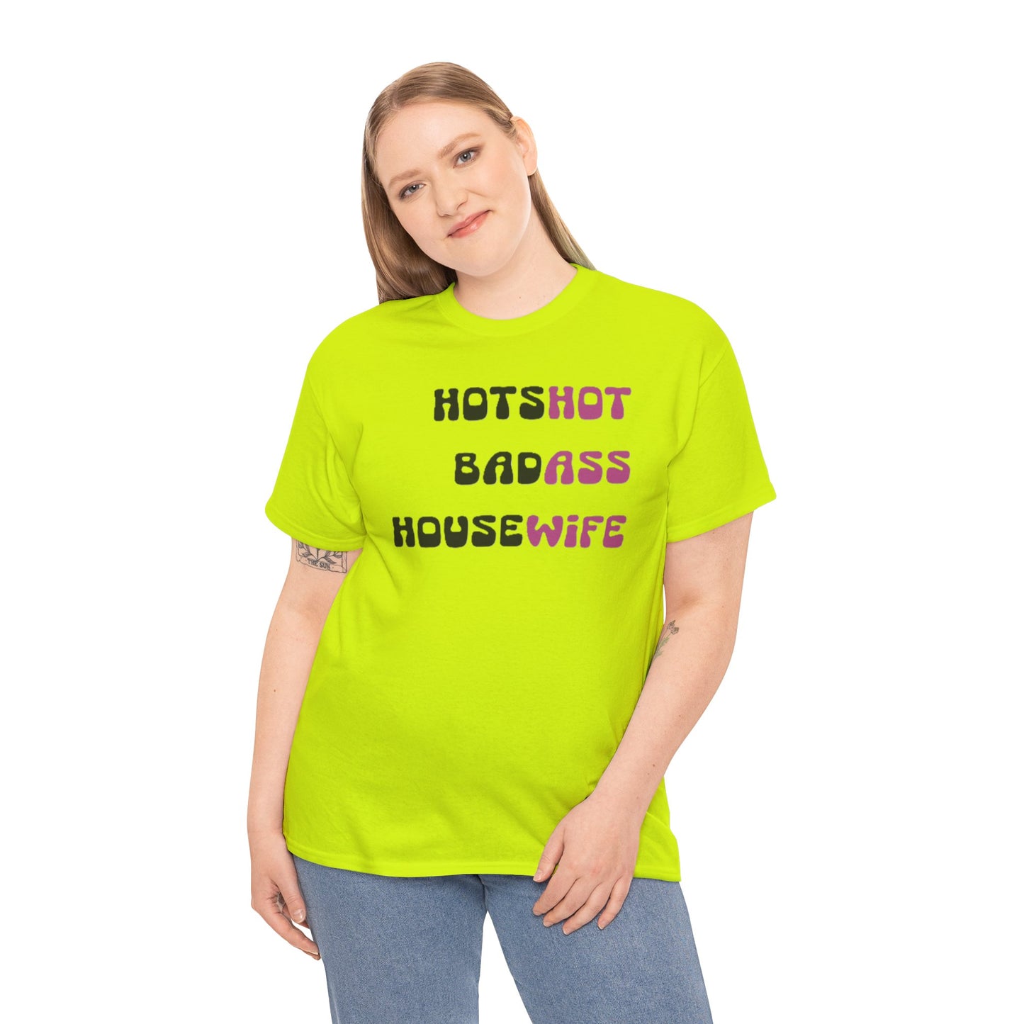 Hotshot Badass Housewife Shirt - Retro Mom Gift - Sassy Wife Tee - Groovy Womens Top - Funny Mothers Day