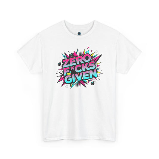Zero F*cks Given Graphic  | Retro Pop Art Statement Shirt