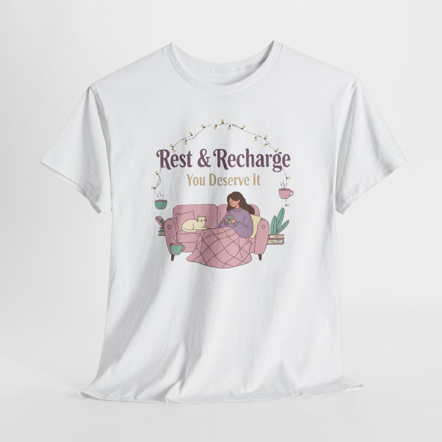 Rest & Recharge Unisex Tee Shirt - Relaxation & Comfort Apparel