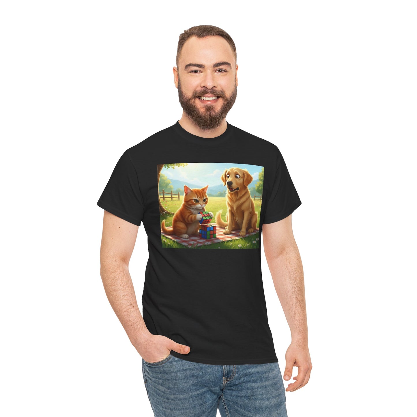 Cat and Dog Rubik's Cube T-Shirt