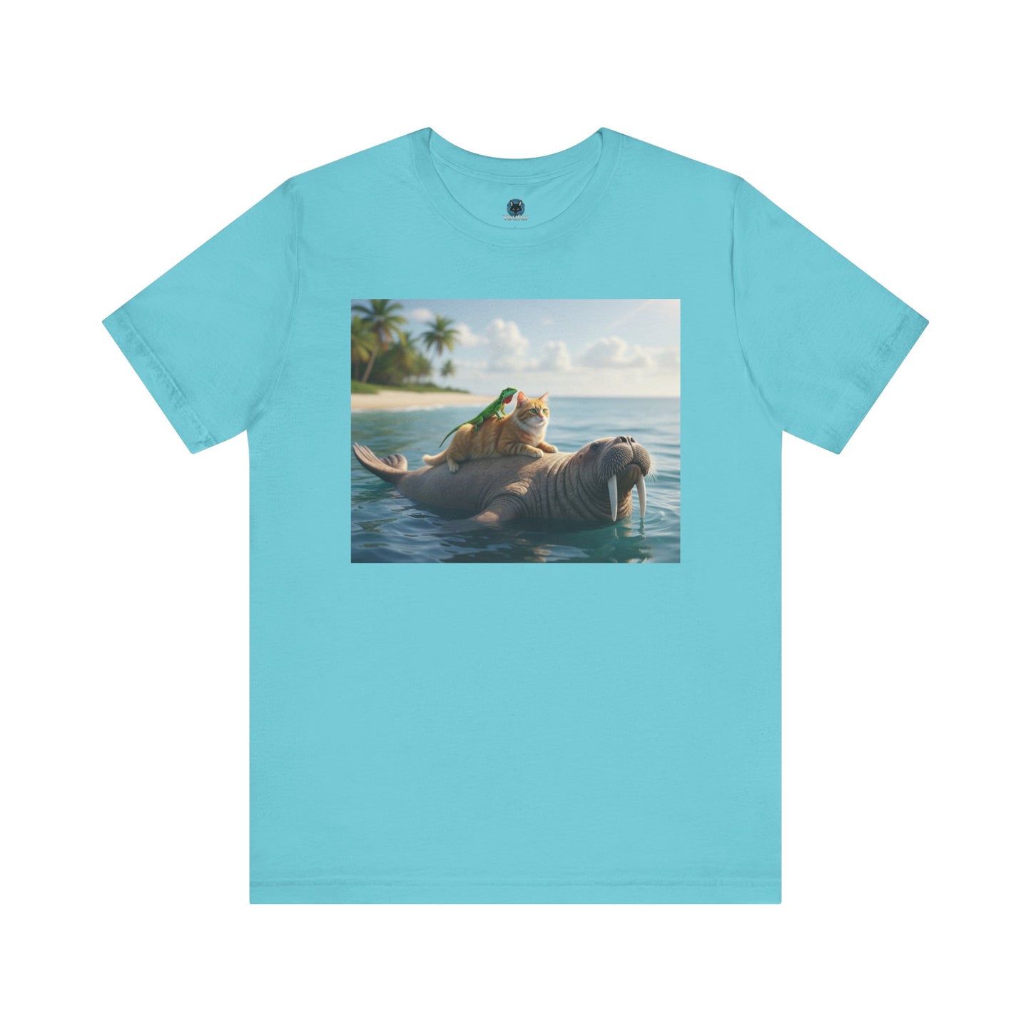 Ocean Friends Unisex T-Shirt - Walrus Cat Lizard Design