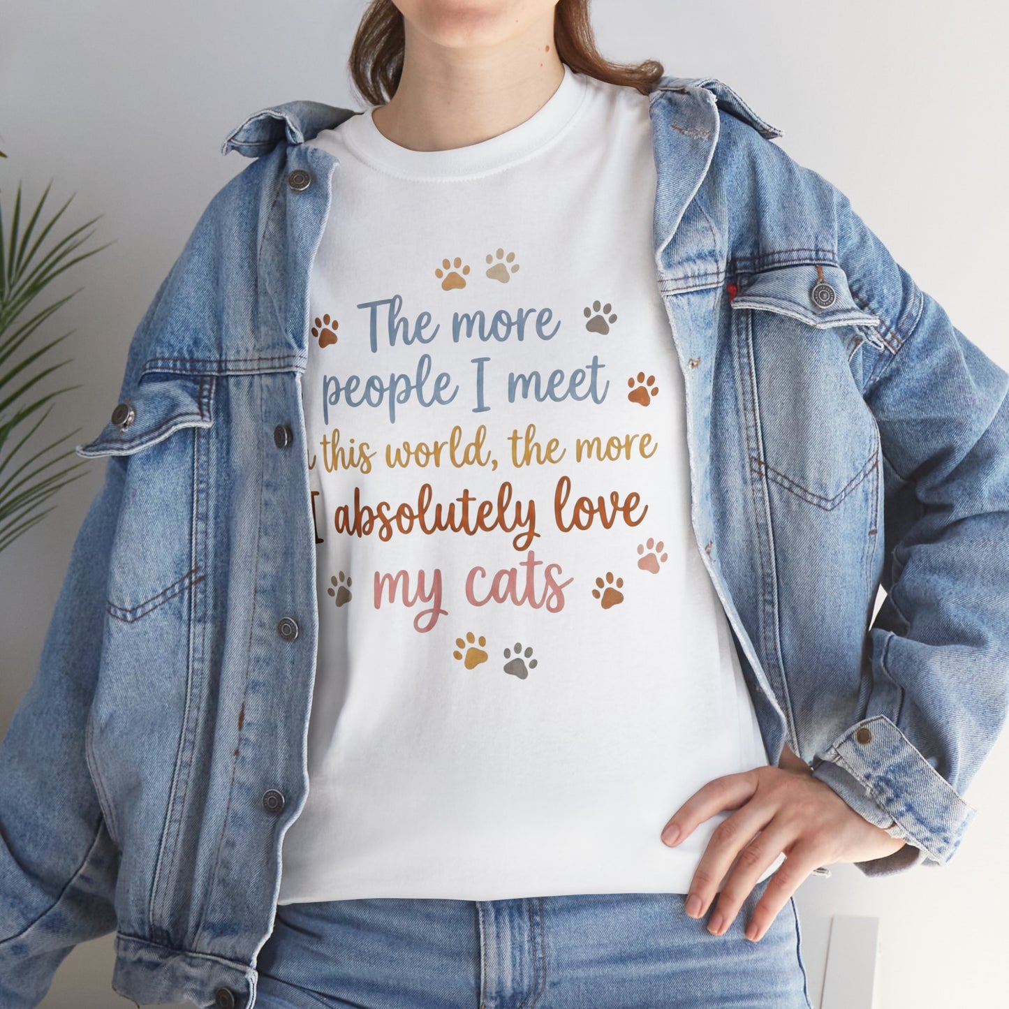 I Absolutely Love My Cats T-Shirt - Cat Paw Print Tee-Funny Cat Lover Shirt- Anti Social Cat Lady Tee Cute -Kitten Owner Apparel
