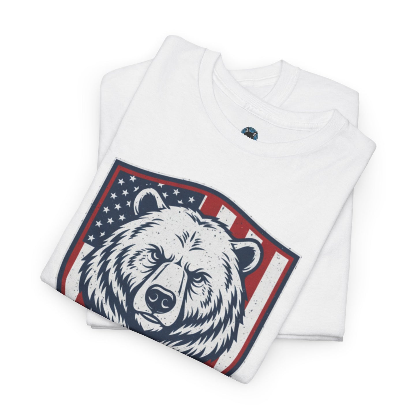 Patriotic Bear Shirt -  USA Flag Shield Tee - Liberty Est 1776 Top s- 4th of July Gift - American Animal Apparel