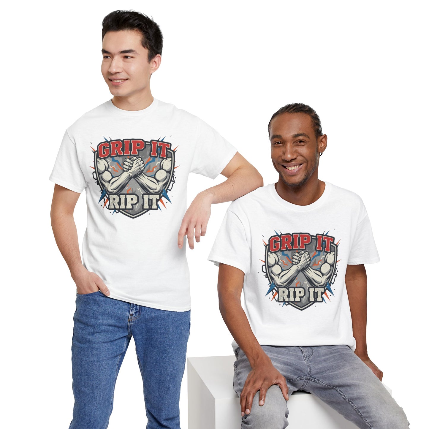 Arm Wrestling  - Grip It and Rip It Unisex Heavy Cotton T-Shirt