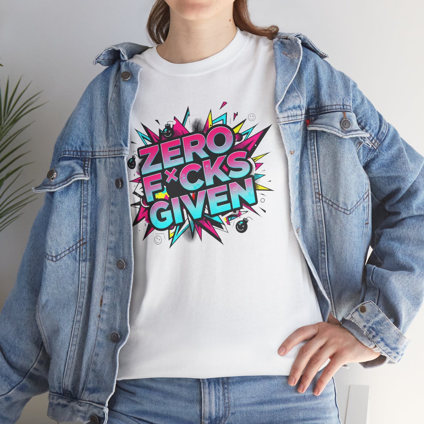Zero F*cks Given Graphic  | Retro Pop Art Statement Shirt