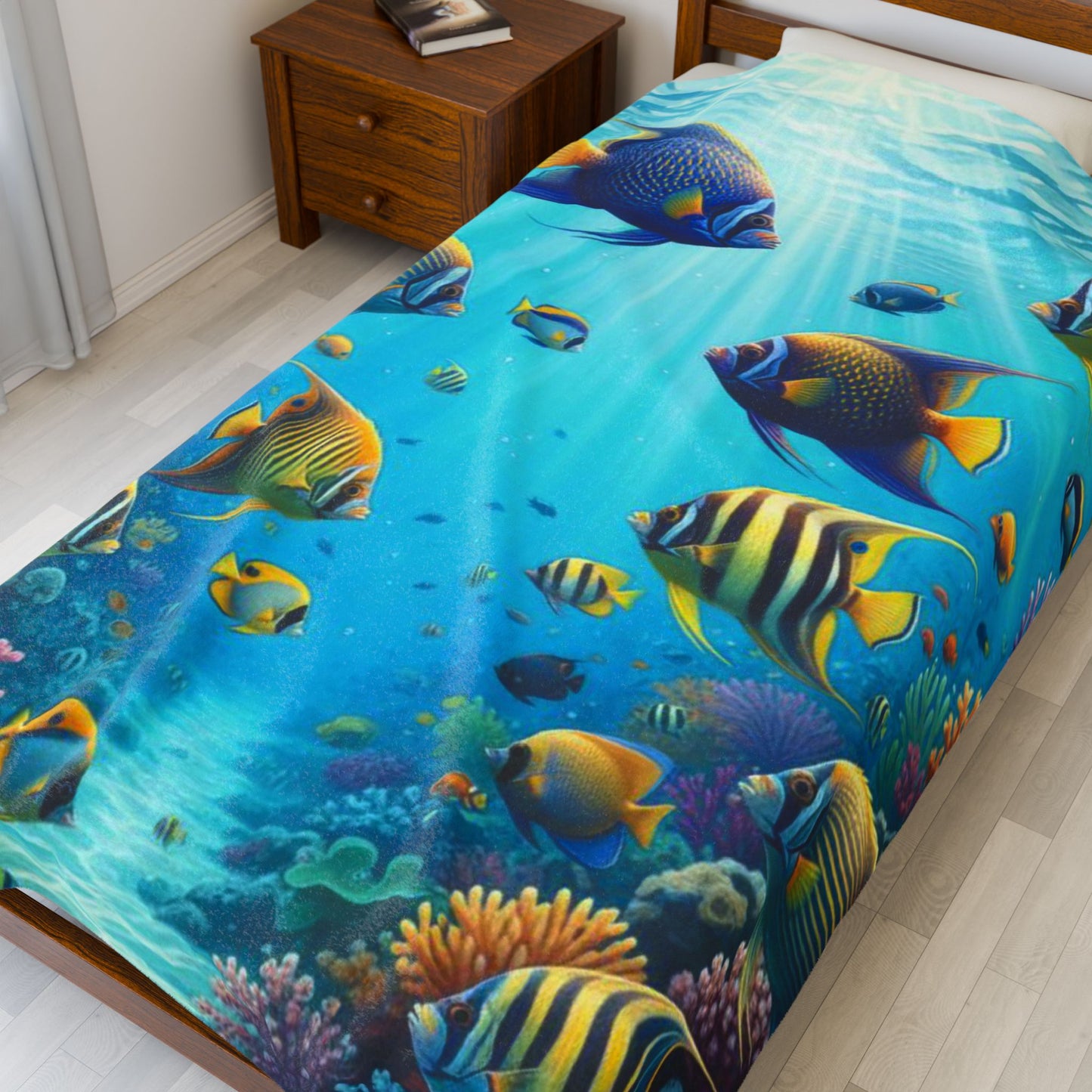 Plush Blanket Sea Life Theme