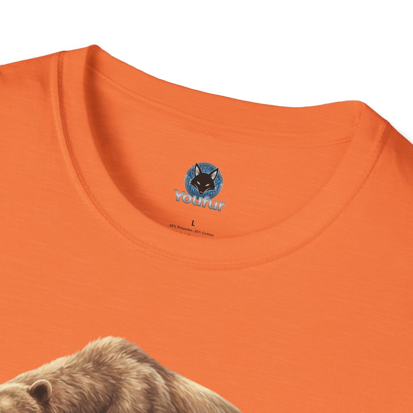 Mythical Greek Zues Softstyle T-Shirt with Grizzly Bear Design