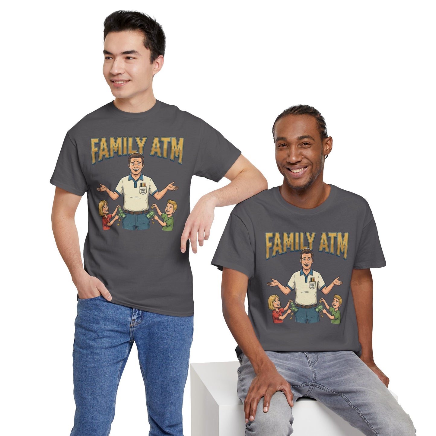Family ATM Funny Dad Shirt, Father's Day Gift, Husband Birthday Idea, Dad Bank Tee, Humor Top For Men