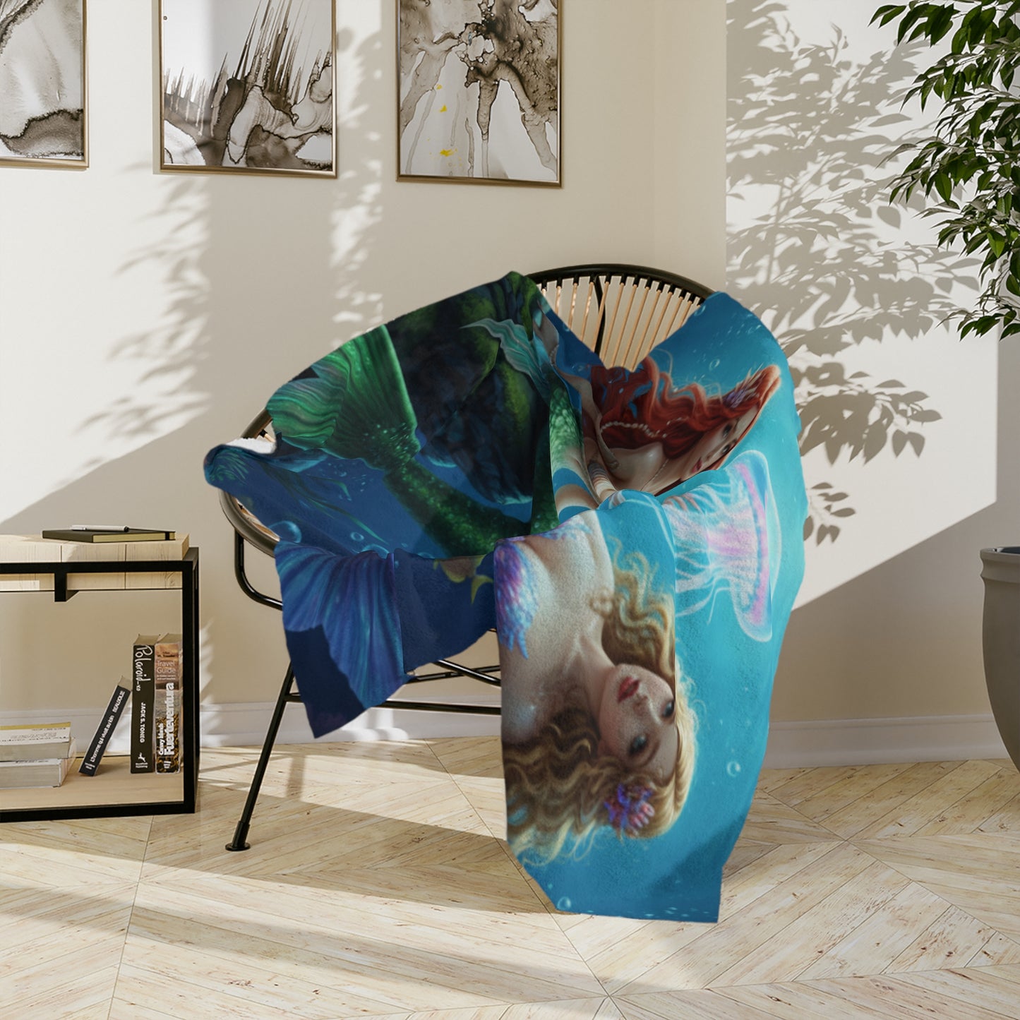 Velveteen Microfiber Blanket - Seductive Mermaids Blanket