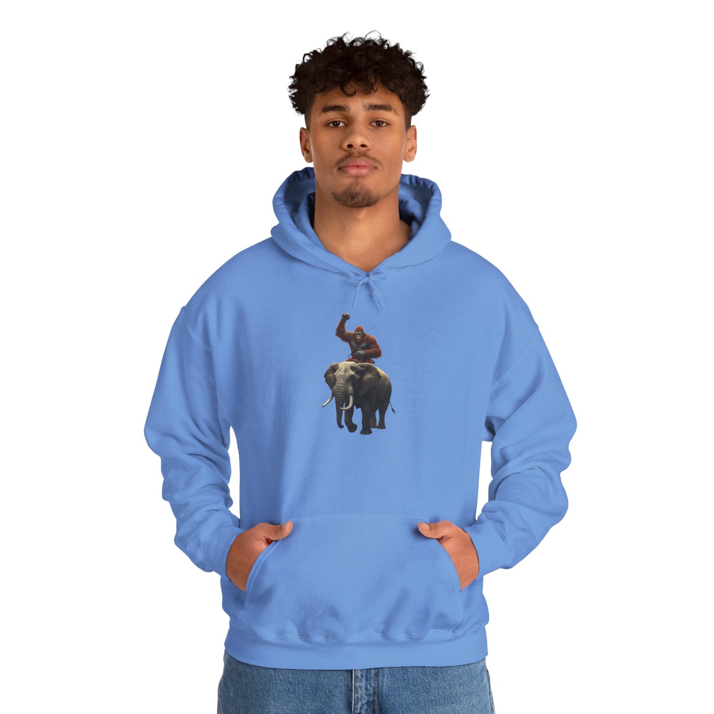 Bigfoot Riding an Elephant Hoodie - Unisex Sweatshirt