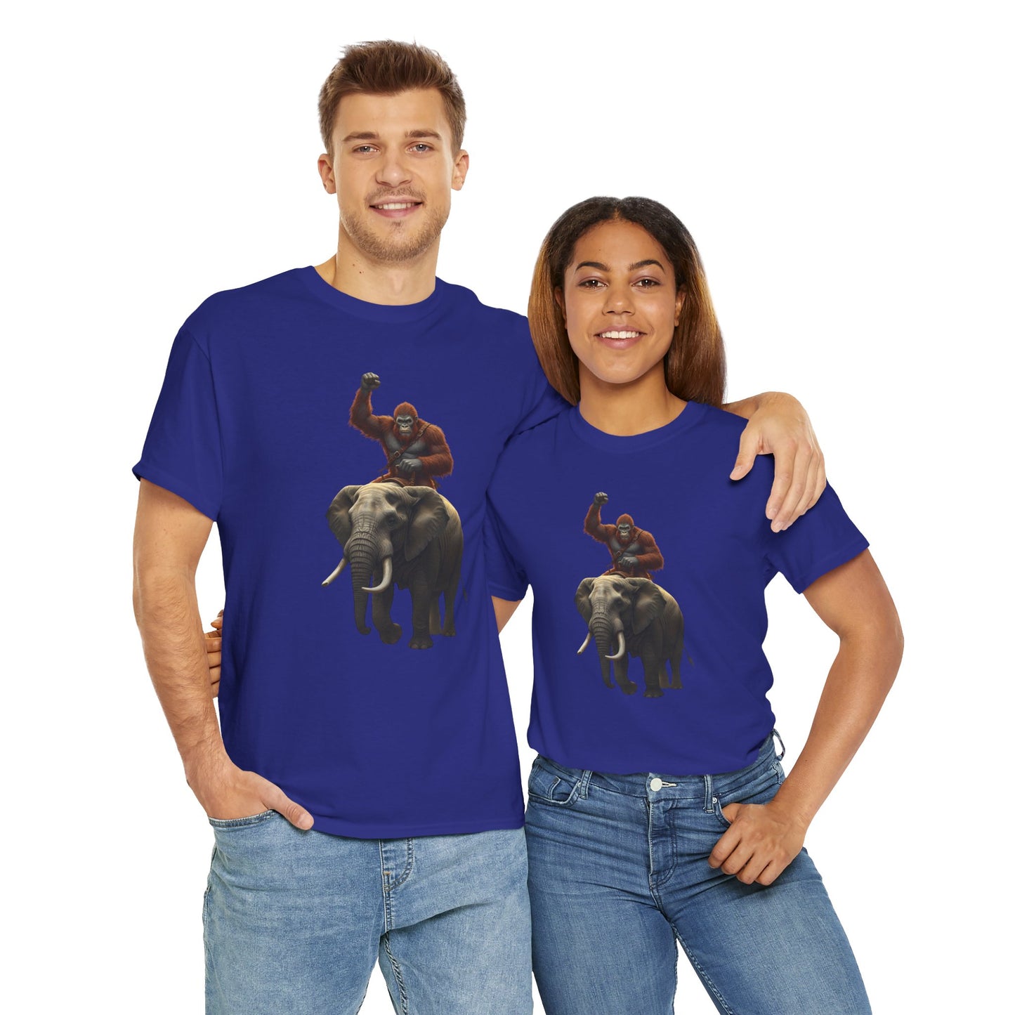 Bigfoot Riding Elephant Unisex T-Shirt