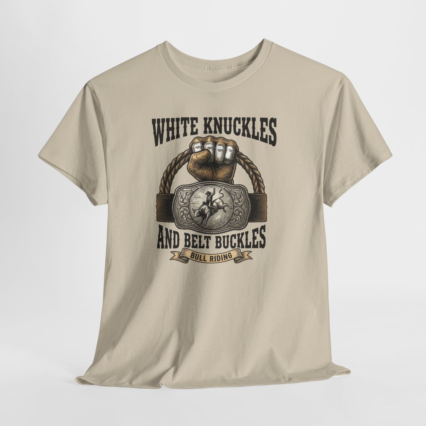 White Knuckles Belt Buckles Shirt, Bull Riding Tee, Rodeo Cowboy Gift, Western Graphic Top, Country Rodeo Apparel