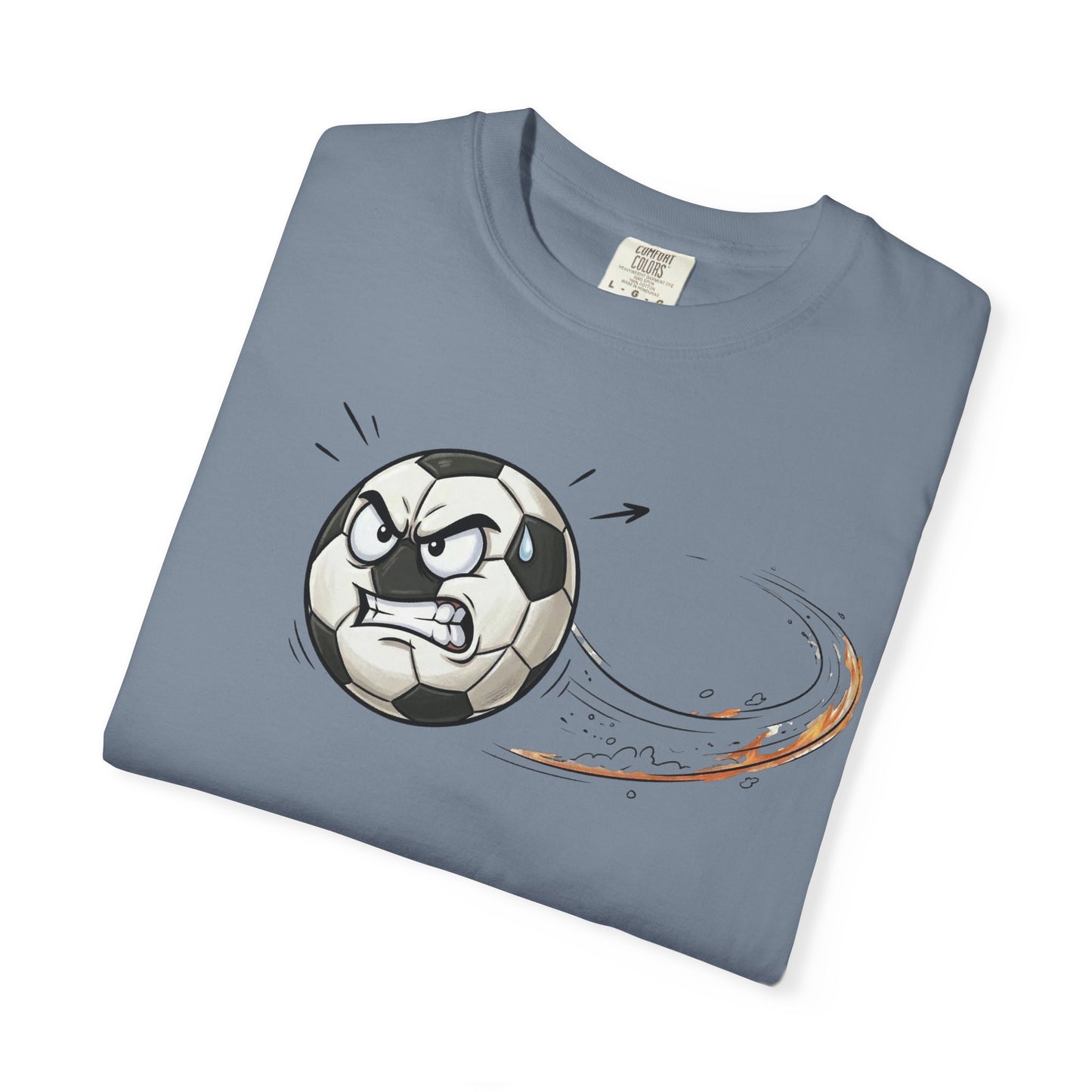 Angry Soccer Ball T-shirt | Flying Kick Graphic, Sports Tee
