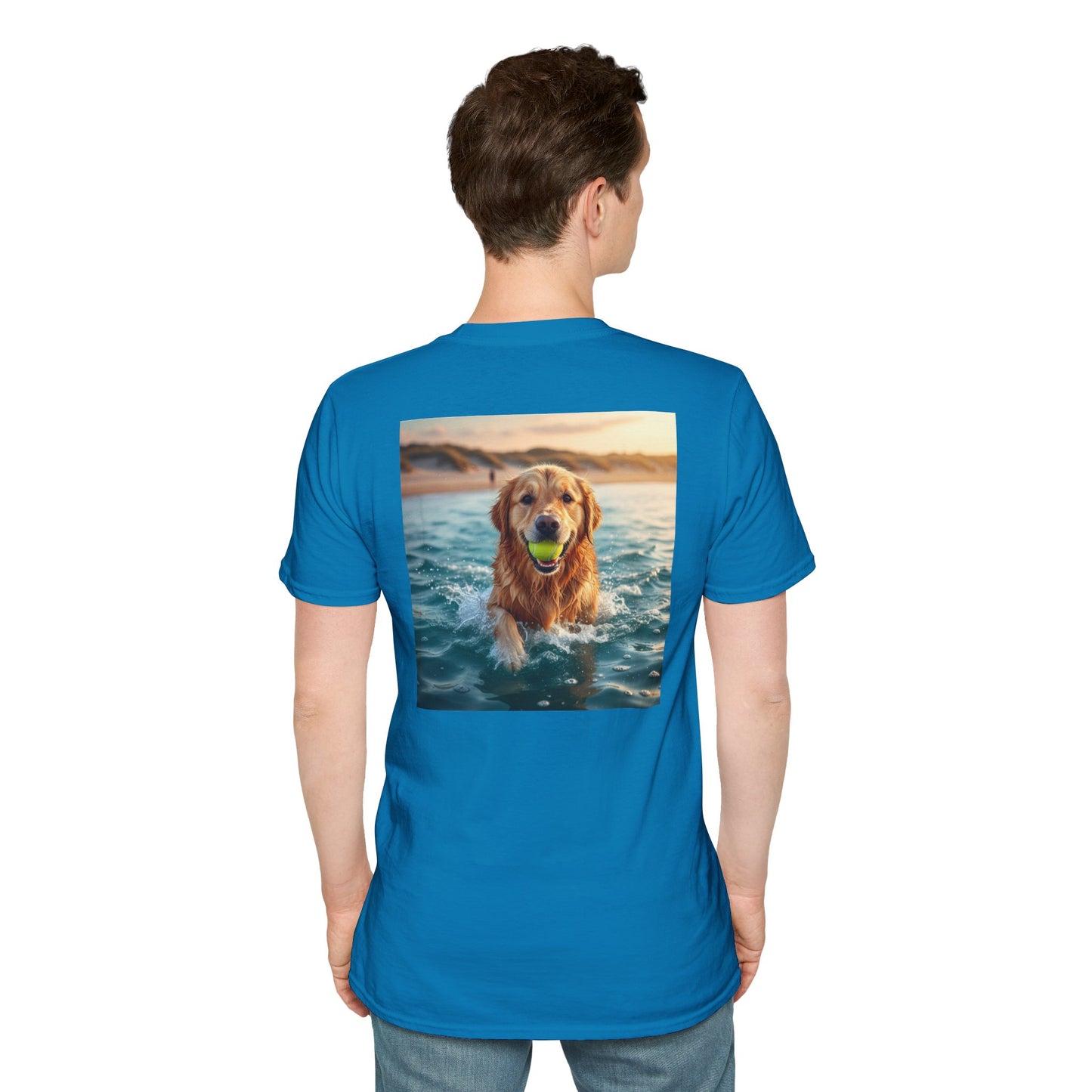 Dog Retrieving Tennis Ball Softstyle T-Shirt