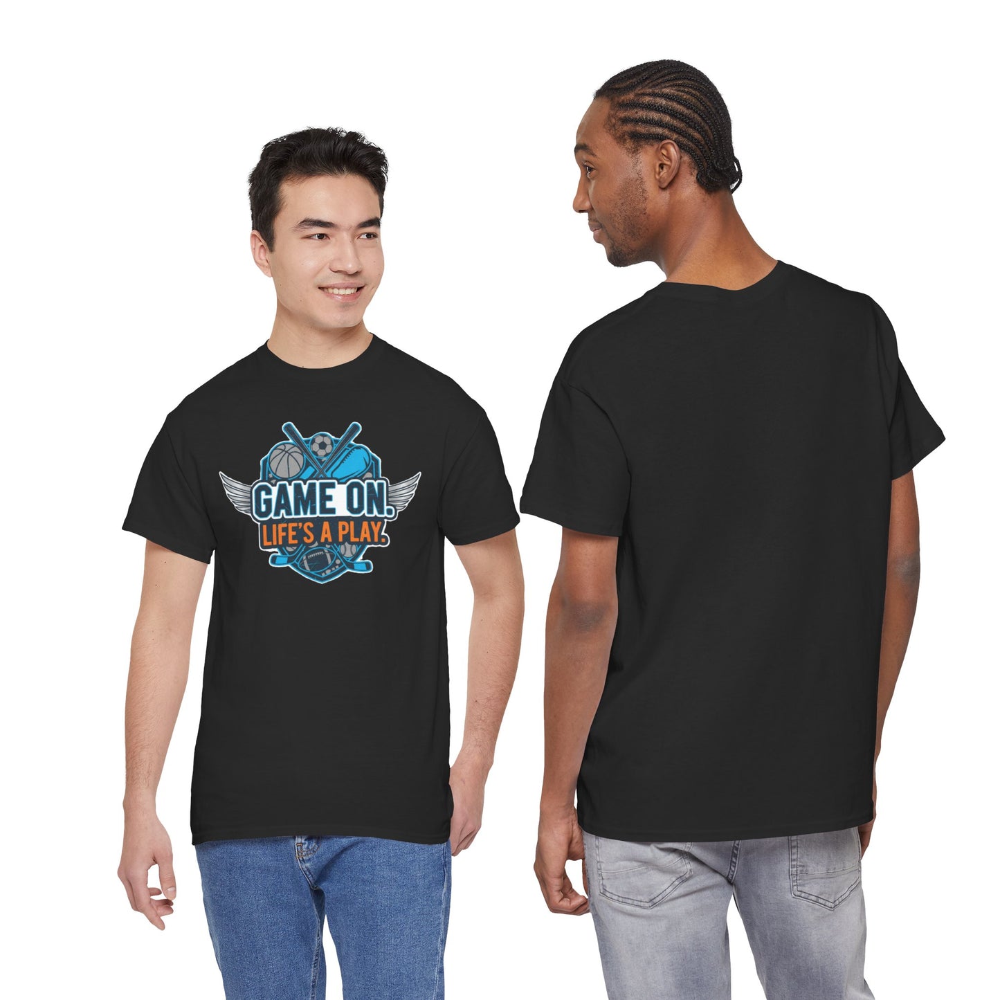 “Let’s Play” T‑Shirt — Fun Sports Graphic Tee