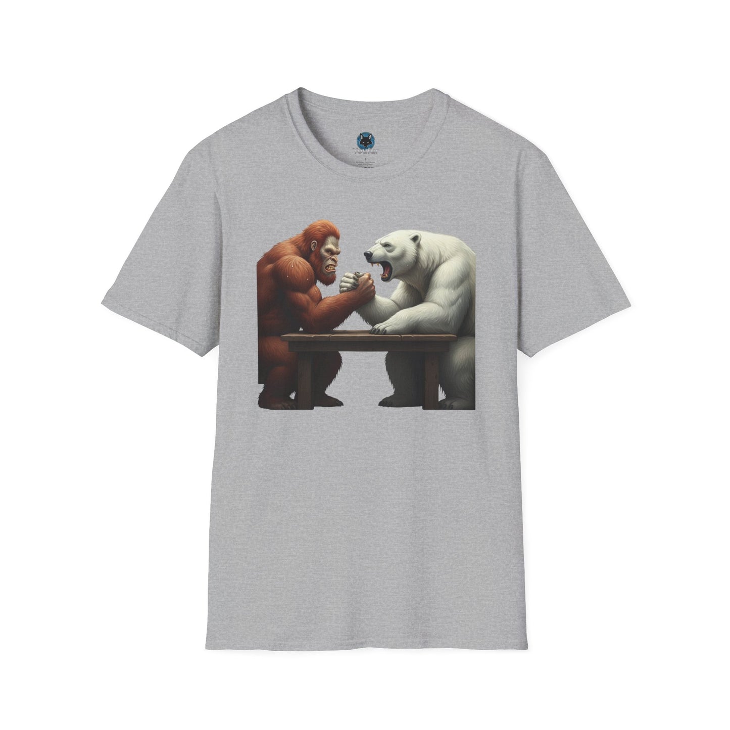 Graphic T-shirt - Bigfoot Arm Wrestling Polar Bear Design