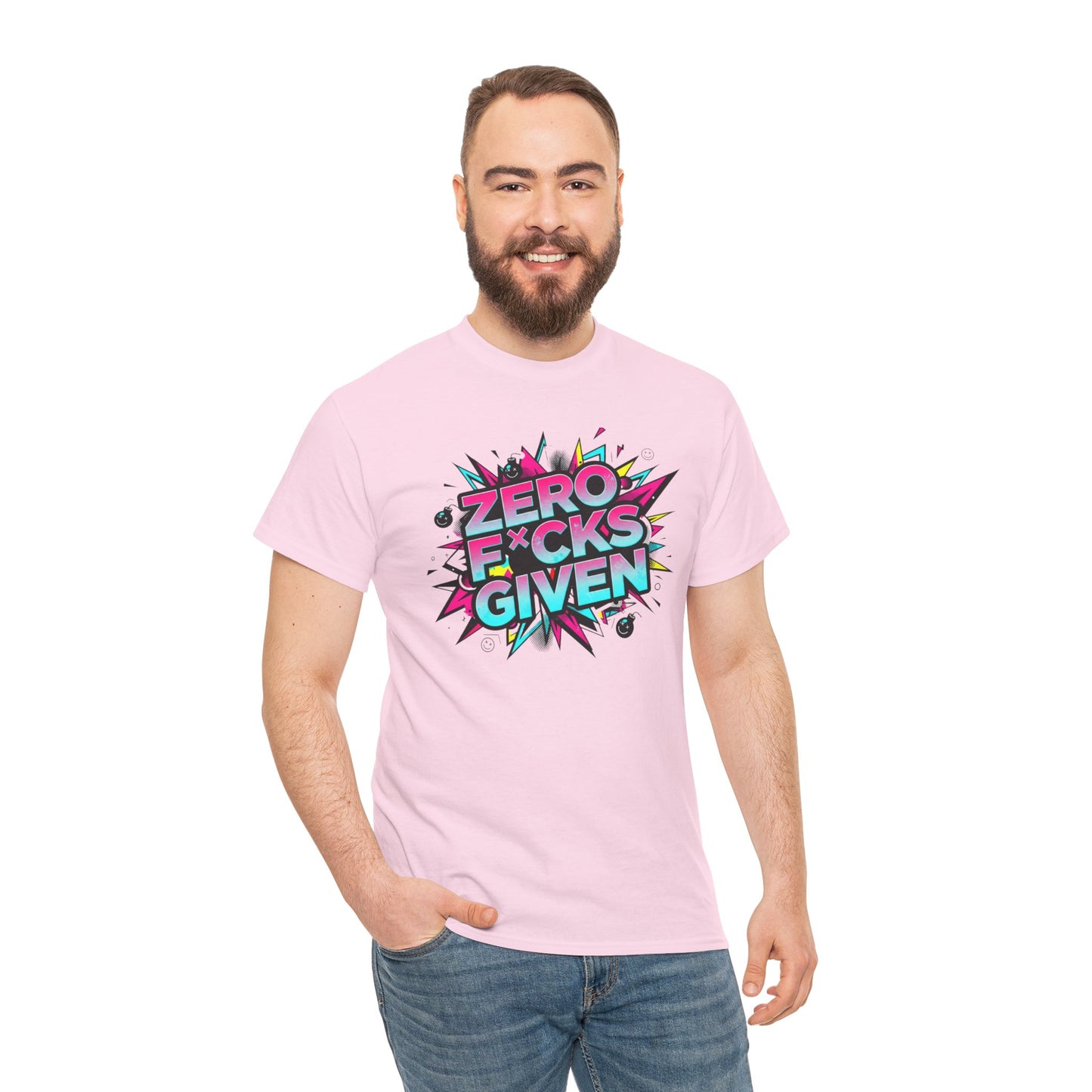 Zero F*cks Given Graphic  | Retro Pop Art Statement Shirt