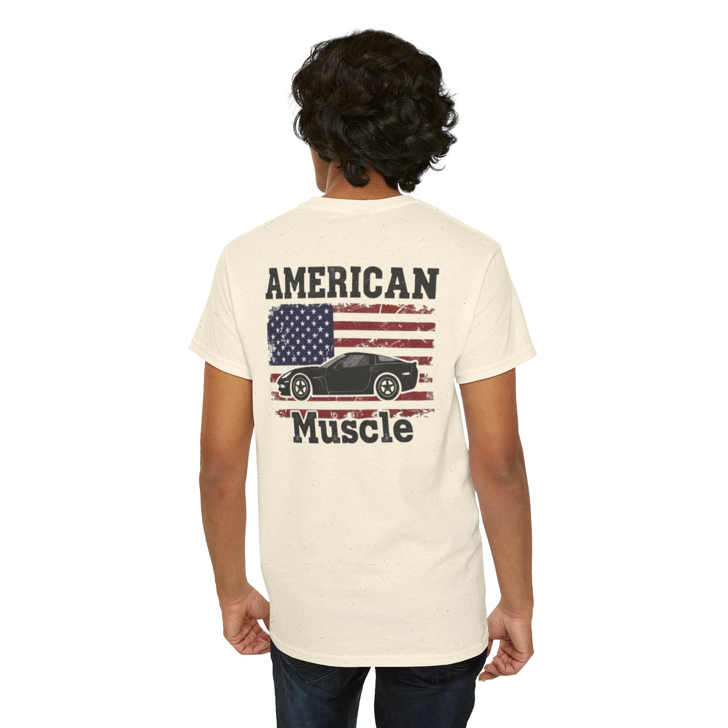 American Muscle Car Shirt | Patriotic Corvette Tee | Distressed Flag Racing Gift | C6 Vette Lover | Car Guy Apparel