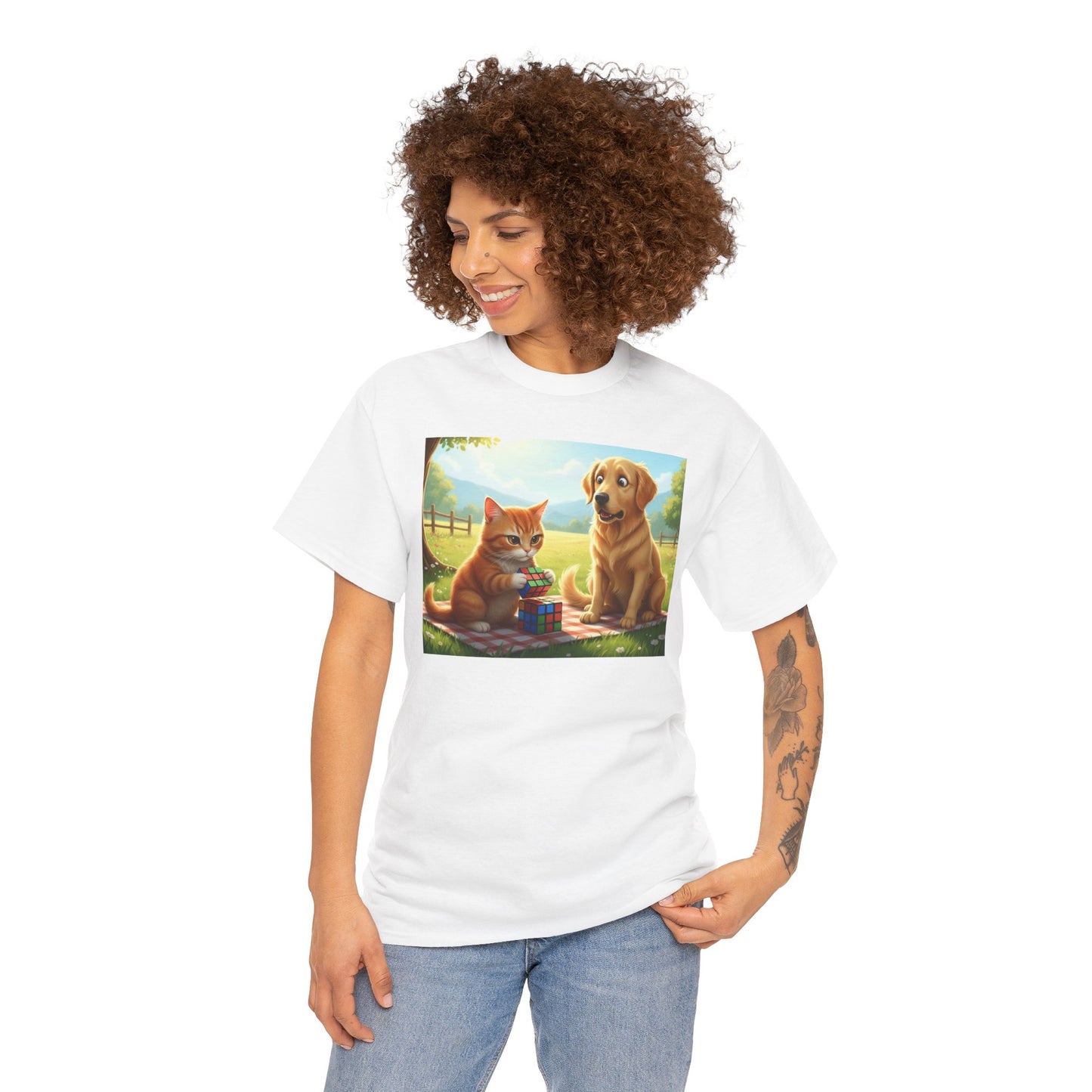 Cat and Dog Rubik's Cube T-Shirt