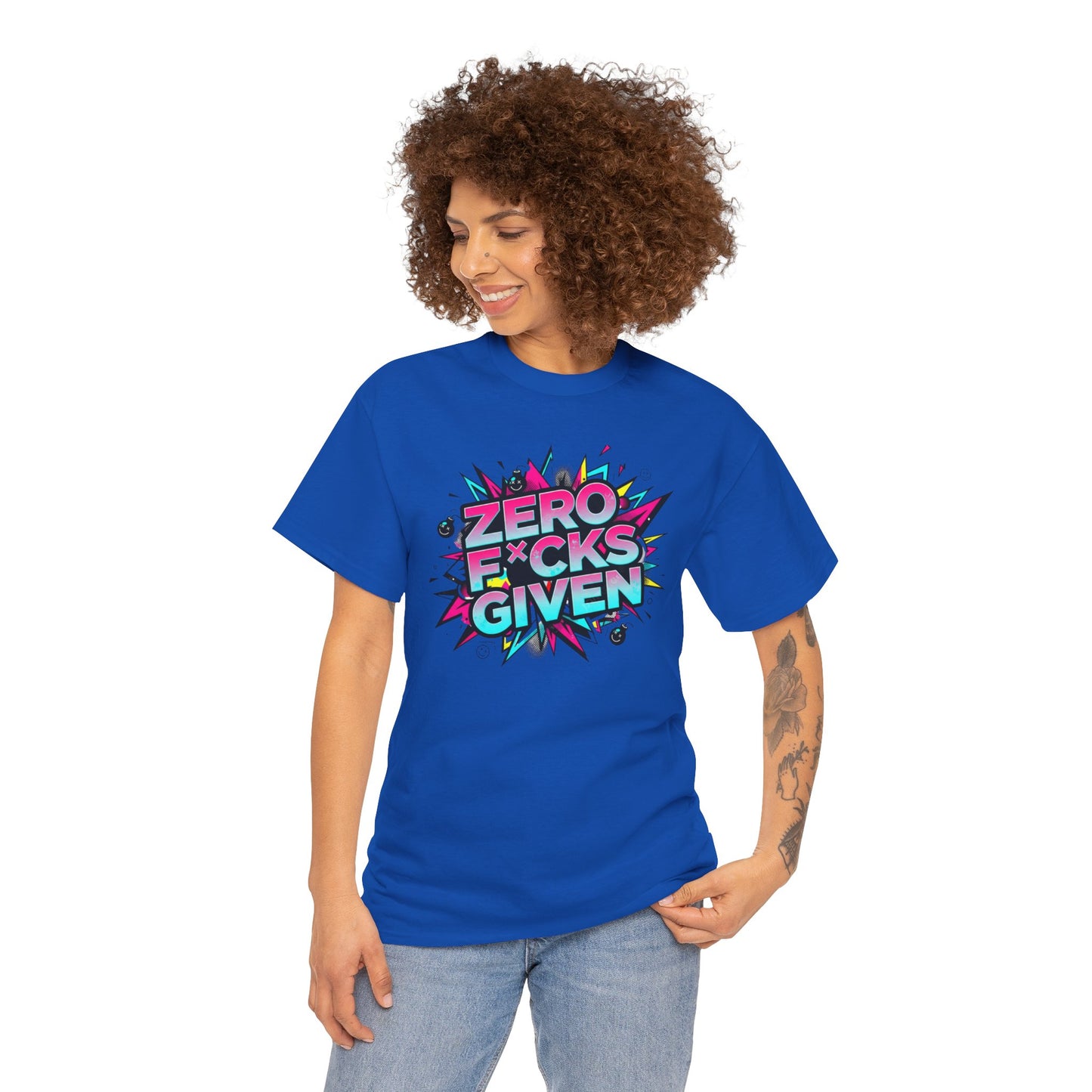 Zero F*cks Given Graphic  | Retro Pop Art Statement Shirt